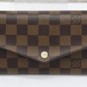 Louis Vuitton Damier Ebene Portefeuille Sarah Long Bifold Wallet *READ*
